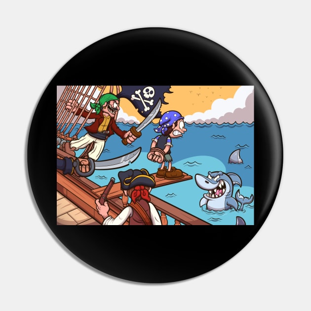 Pirate Kid Walking The Plank Pin by TheMaskedTooner