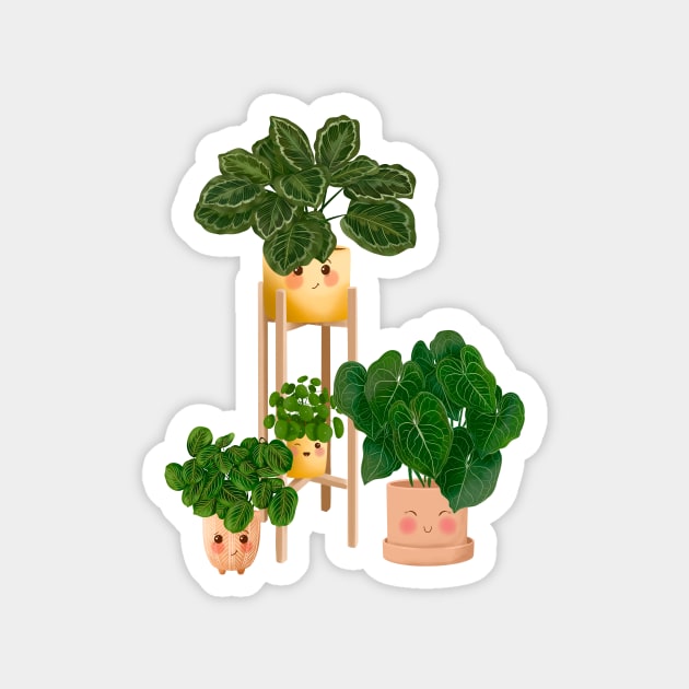 Happy Plant Friends Magnet by gusstvaraonica