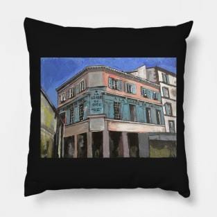 France, Blue Department Store Pillow