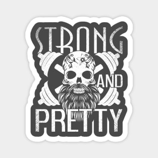 Strong and Pretty Strongman Gym Vintage Magnet