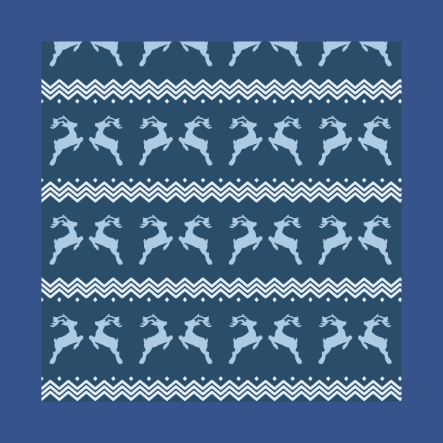 blue raindeer pattern (christmas, tree, christmas raindeer and snowflakes) by Thepurplepig