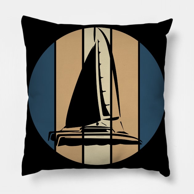 Sailing Retro Sailor Water Vintage Boat Pillow by DesignatedDesigner