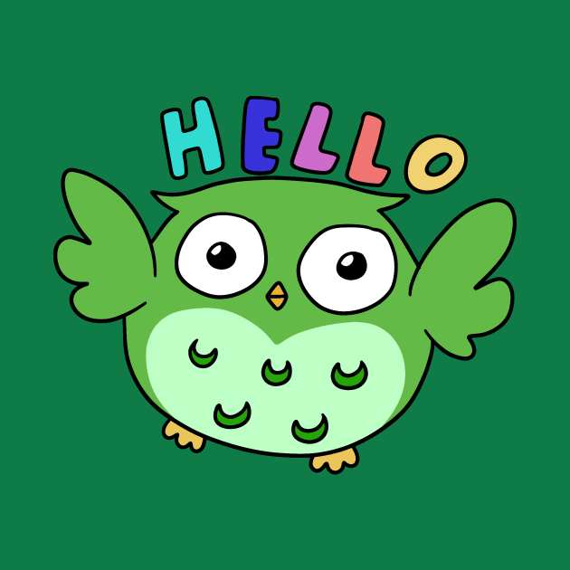 Hello Green Owl by saradaboru