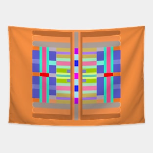 Multicolored architectural facade Tapestry