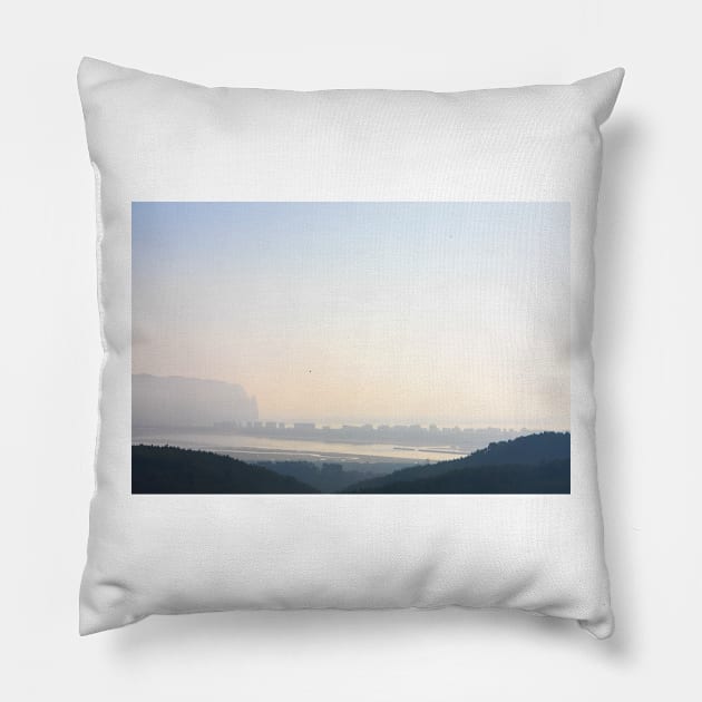 Atlantic Morning Pillow by ansaharju