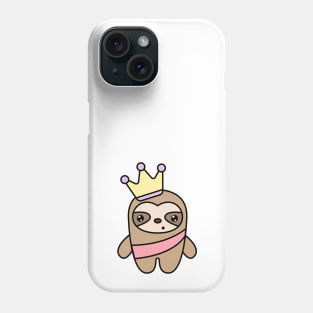 Surprised sloth with a crown on his head Phone Case