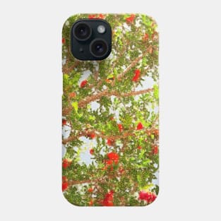 Xmas, Christmas,  tree, bloom, 2 , autumn, fall, leaves, leaf, holiday, holidays, green, red Phone Case