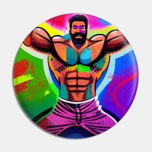 Colorful muscle daddy Pin