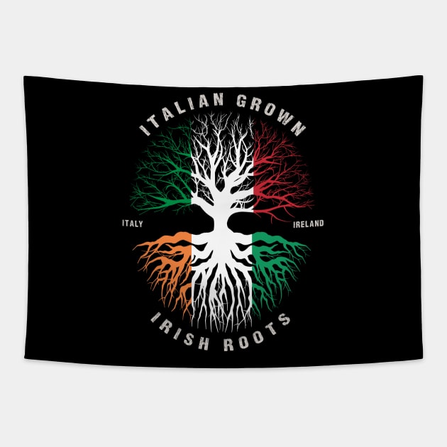 ITALIAN Grown Irish Roots Ireland Flag  - Patricks Day Tapestry by heart teeshirt