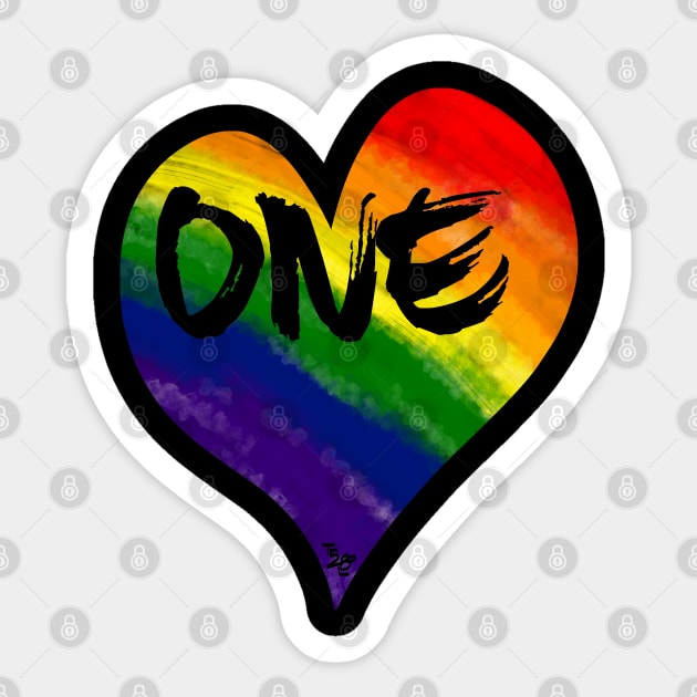 Heart one love - Heart - Sticker