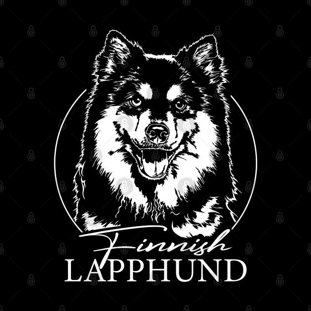 Funny Proud Finnish Lapphund dog portrait by wilsigns