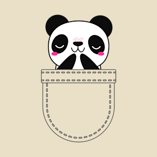 Kawaii panda in pocket T-Shirt