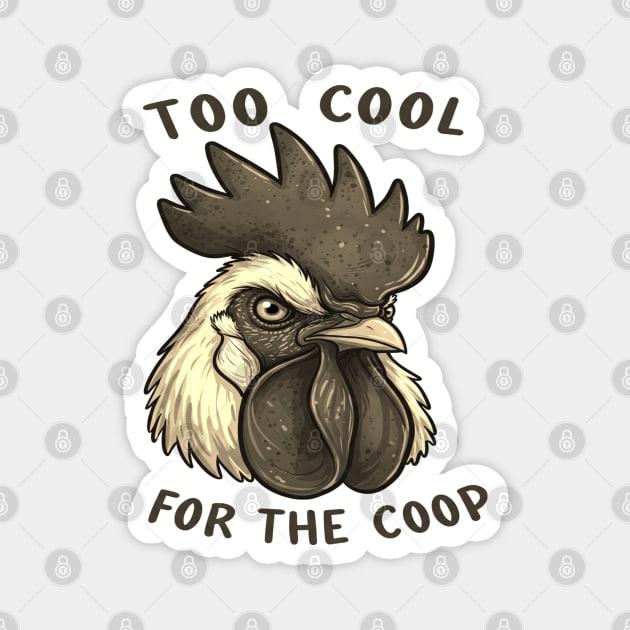 Too cool for the coop Magnet by OUTFITPAW