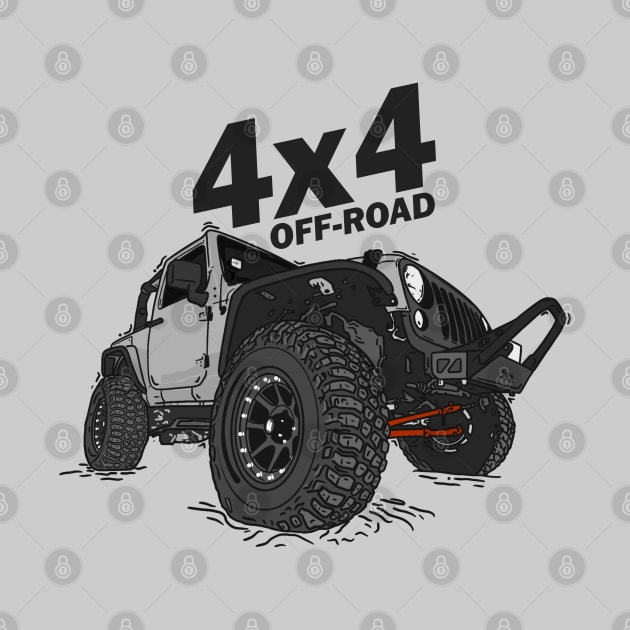 4x4 Off Road Jeep Grey by 4x4 Sketch