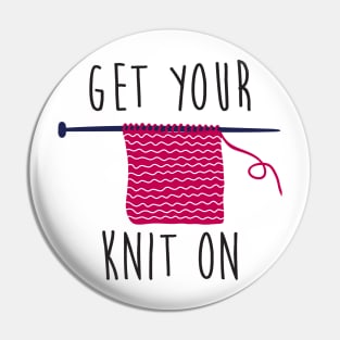 Get your knit on (black) Pin