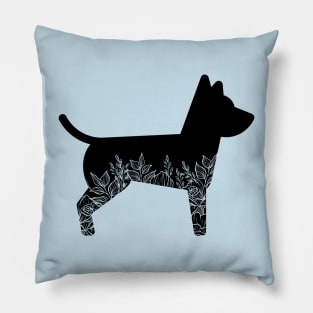 Siberian Husky Flower, Husky Floral , Tropical Floral Pillow