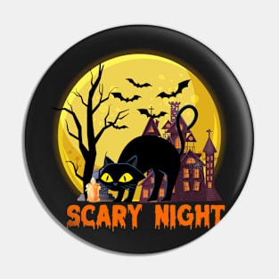 Scary Night Cat Pin