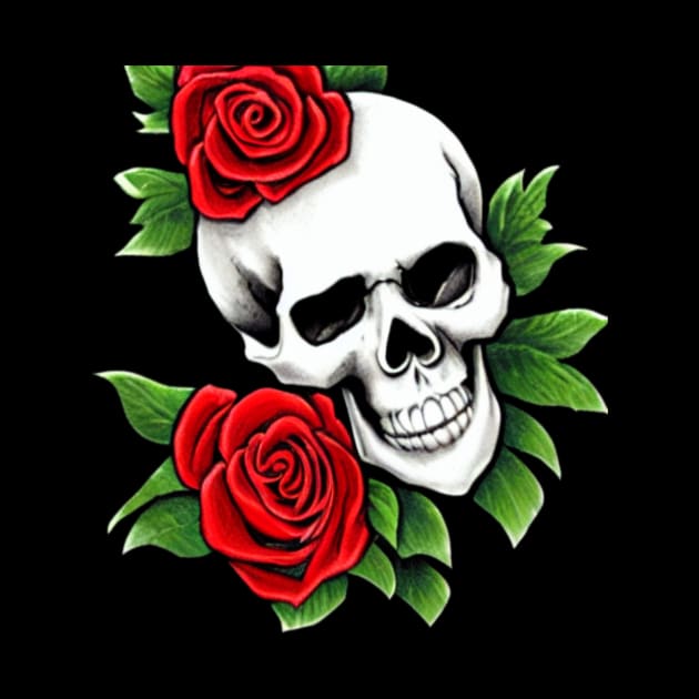 Skull And Roses by divawaddle