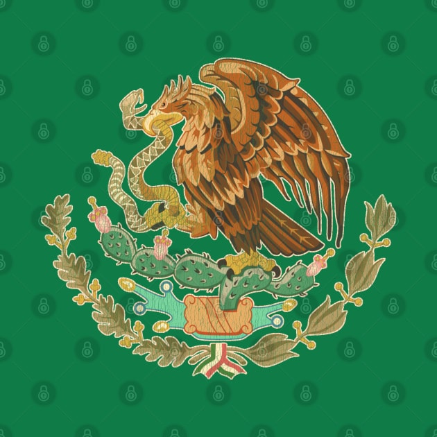 Vintage Distressed Coat of Arms of Mexico by darklordpug