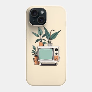 Old Tube Television and plants Phone Case