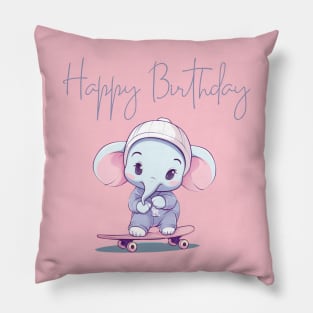 happy birthday elephant Pillow