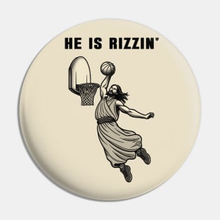 He is Rizzin' Jesus Meme Slamdunk Pin