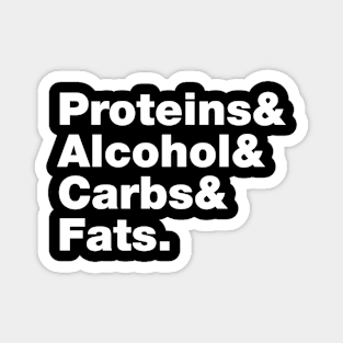 Macronutrients (Proteins & Alcohol & Carbs & Fats.) Magnet