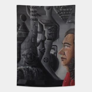 Man in Black and White Universe Tapestry