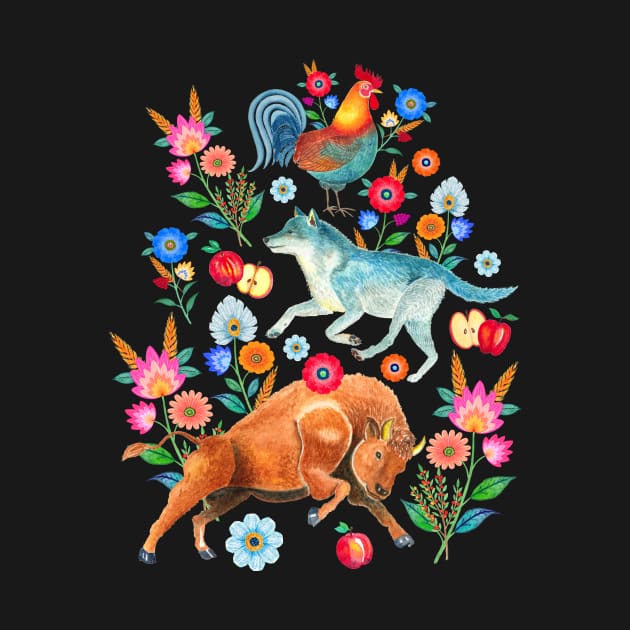 Polish florals and animals by Julia Madoka