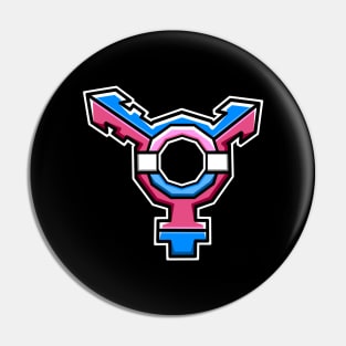 Trans Identity Pride Symbol with Flag Colours - Gender Sexuality - Transgender Symbol Pin