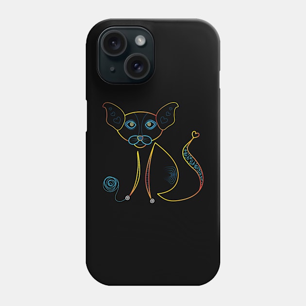 Cat Playing With A Ball Phone Case by IbaraArt