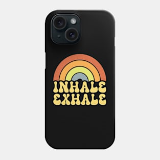 Retro Rainbow Inhale Exhale - Positivity Quote Phone Case