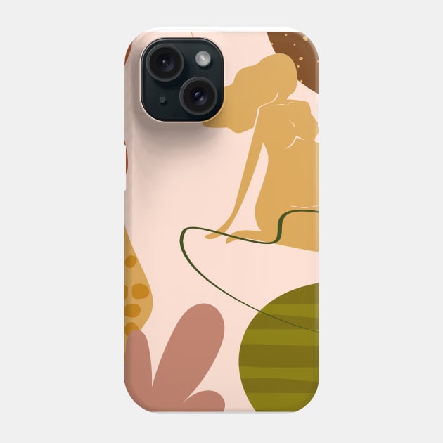 Woman and Desert - boho minimalist #2 Phone Case by GreekTavern