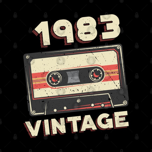 Vintage 1983 Retro Cassette Tape 37th Birthday by aneisha