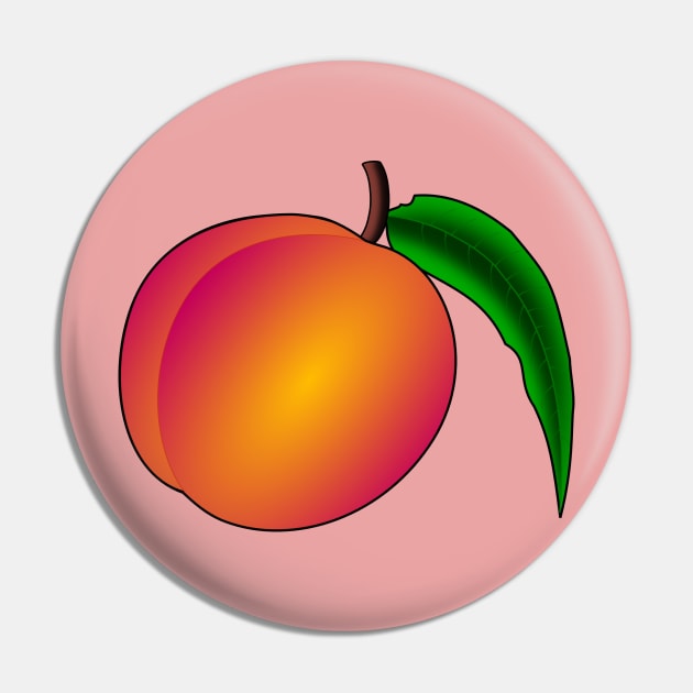 Peach Illustration Pin by Pop Cult Store