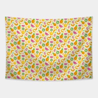 Hand Drawn Tropical Fruit Pattern Tapestry