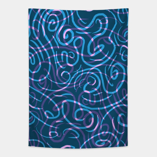 Swril pattern, colorful chaotic shapes Tapestry by ilhnklv