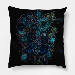 Black Panther Art - Flower Bouquet with Glowing Edges 12 Pillow