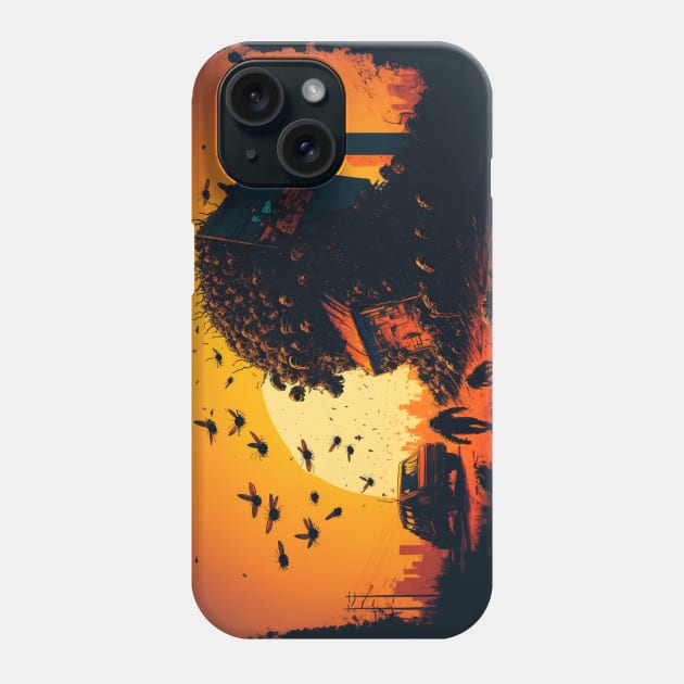 Mutated Bee Swarm In Post Apocalyptic Streets Phone Case by Nightarcade