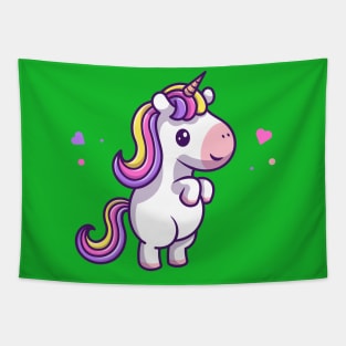 Cute Unicorn Standing Cartoon Tapestry