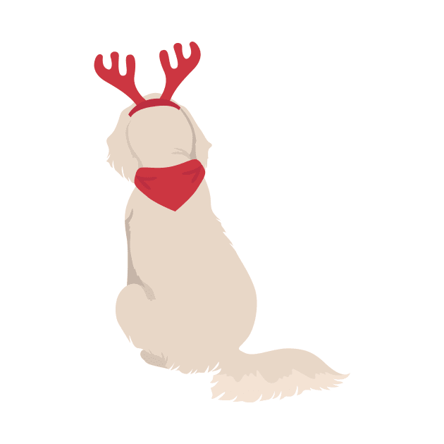 Christmas Golden Retriever Back by JunkyDotCom