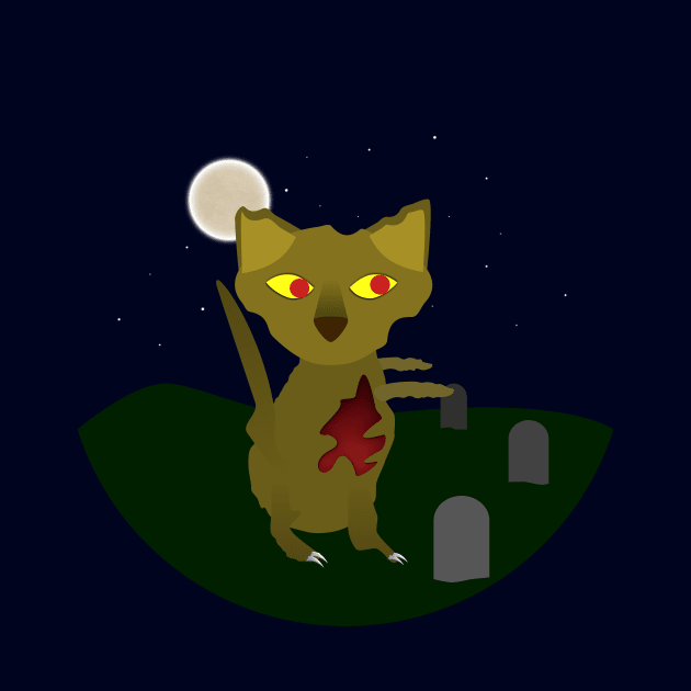 Zombie Cat by hannahjgb