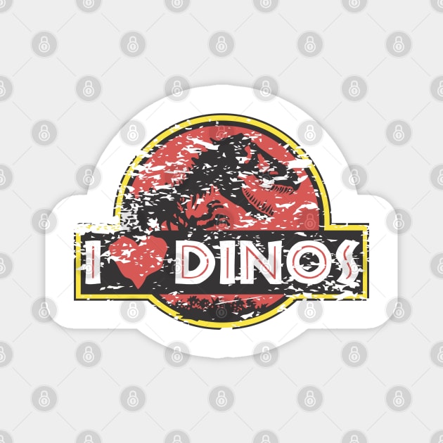 I Heart Dinos Magnet by AStickyObsession