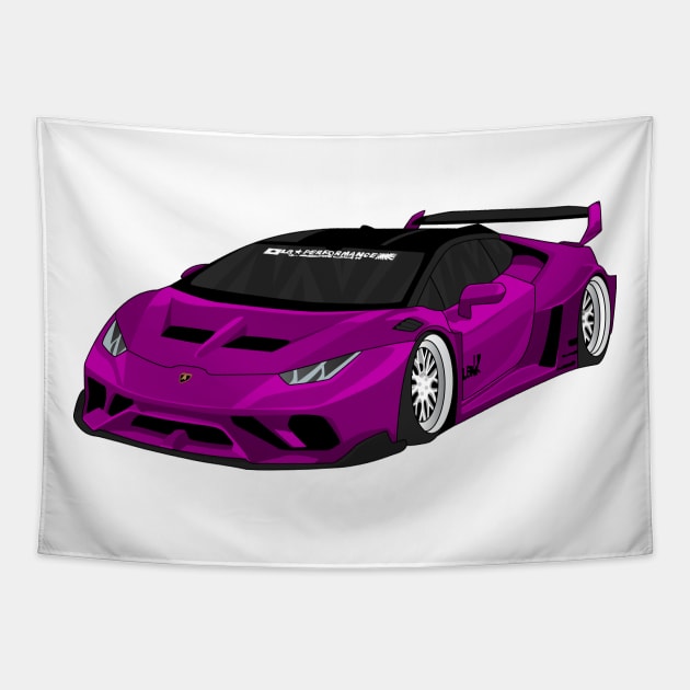 lamborghini huracan PURPLE Tapestry by VENZ0LIC