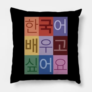 I Want to Learn Korean Pillow