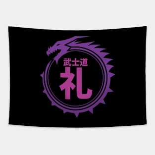 Doc Labs - Dragon / Bushido - Respect (礼) (Purple) Tapestry