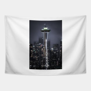 Seattle Space Needle at Night Tapestry