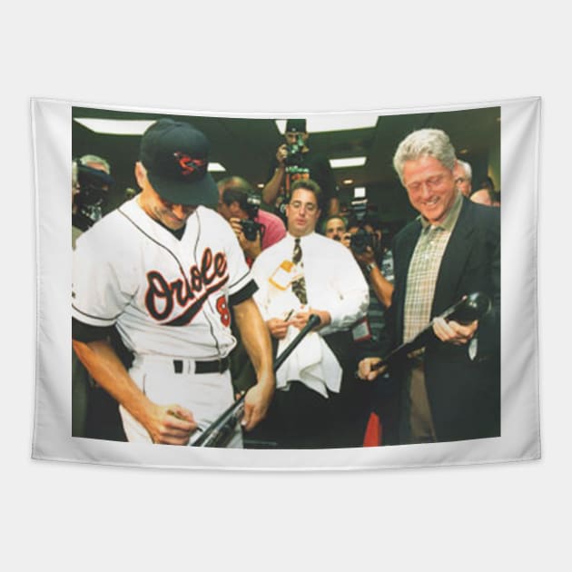 President Bill Clinton with Cal Ripken Tapestry by Soriagk