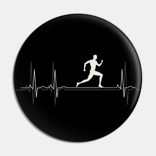 Heartbeat Running - I Love Running Pin by Jose Luiz Filho