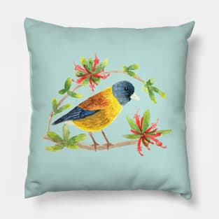 Beautiful wild bird in watercolor for nature lovers Pillow